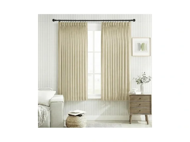 Pangsinne Khaki Linen Semi Sheer Curtains 45 Inch… Coupon