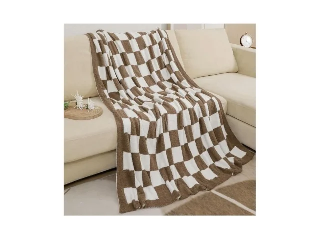 Busy Koala Soft Checkerboard Fuzzy Grid Throw… Code