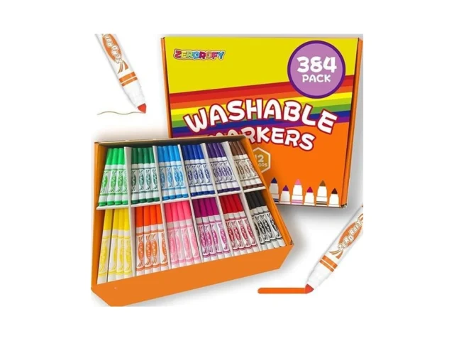 384 Pcs Washable Markers For Kids – Non Toxic 12… Code