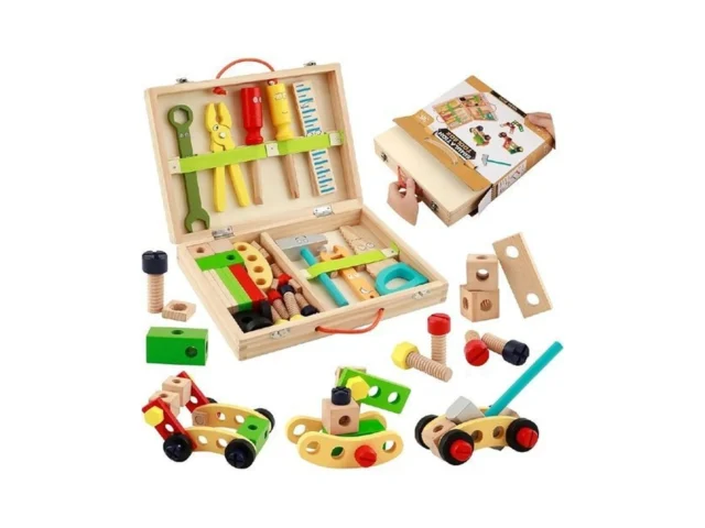 Kids Tool Set Wooden Toddler Play Tools Set With… Code