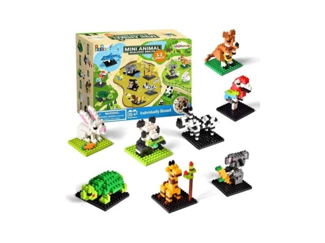 Fun Little Toys Mini Animal Building Blocks 12 Pack… Code