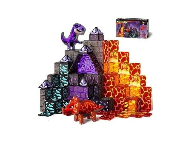 Gobidex Dinosaur Toys Magnetic Tiles Lava Cave… Code