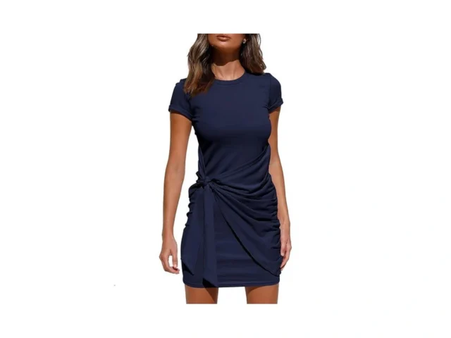 Btfbm Women 2026 Spring Casual Short Sleeve Ruched… Code