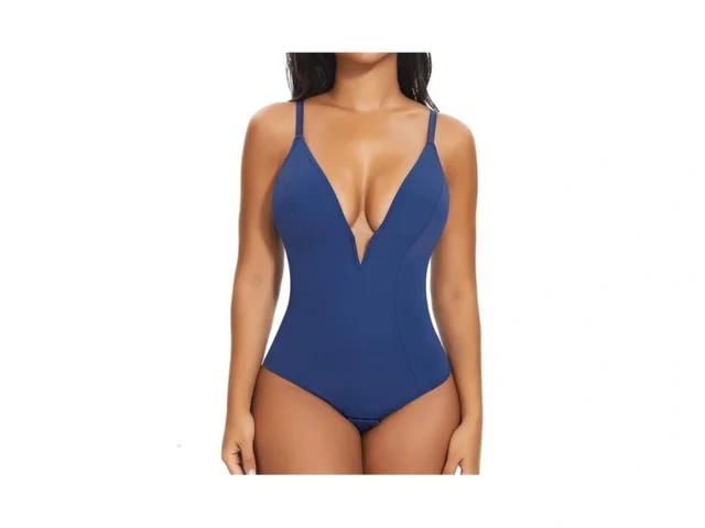 Shaperin Women Sexy Deep V Neck Plunge Bodysuit… Code