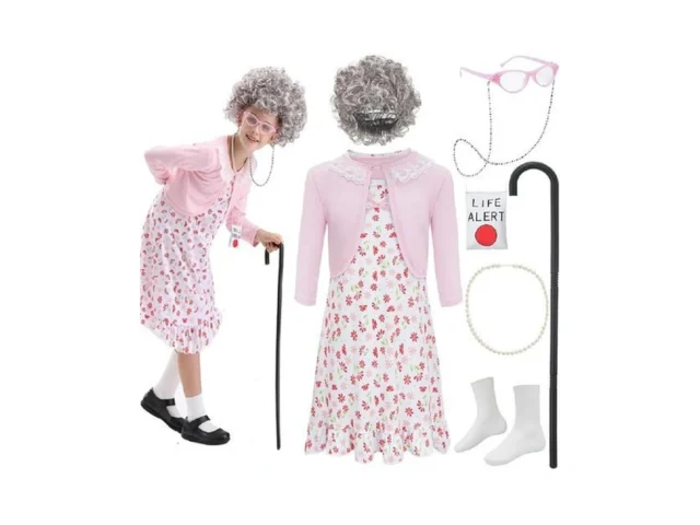 Zeroshop 100th Day Of School Kids Old Lady Costume… Coupon