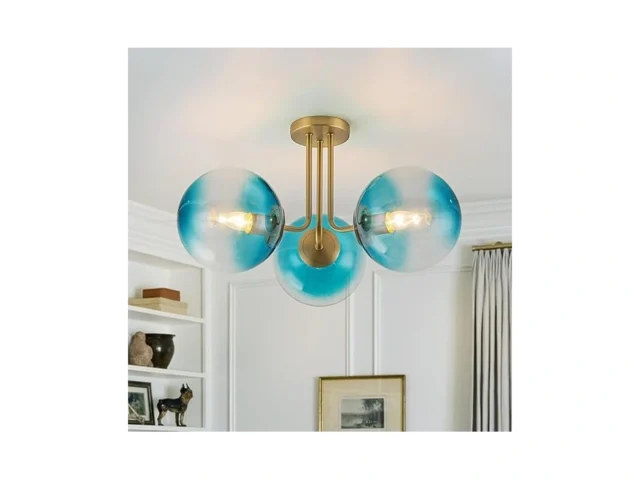 Lingkai Brass Gold Semi Flush Mount Ceiling Light… Code