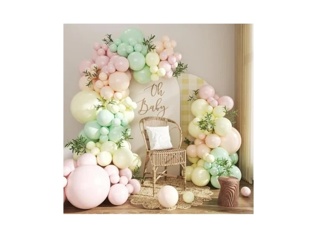 Pink Green Yellow Balloon Arch Kit 124pcs Pink And… Code