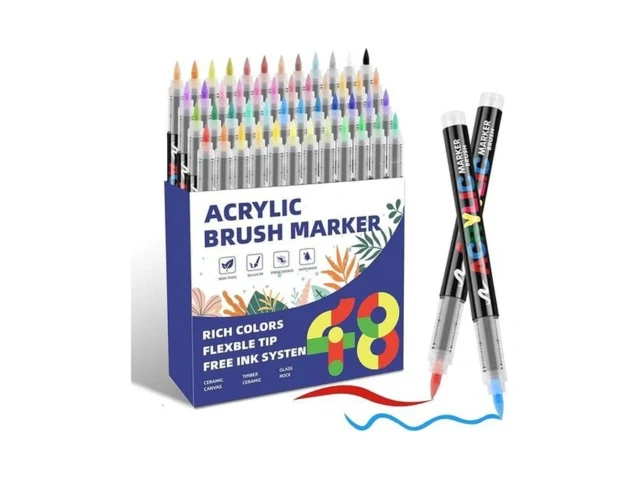 Colpart 48 Color Acrylic Paint Markers Soft Brush… Code