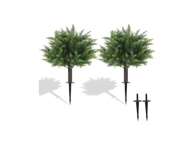 Set Of 2 Artificial Cypress Topiary Trees 24 5 Inch… Code