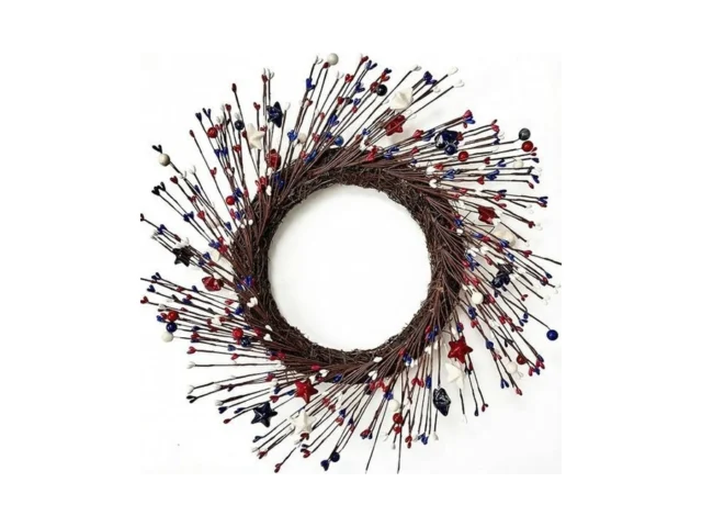 Hiptree 16 Inch Patriotic Wreath For Front Door 4th… Code
