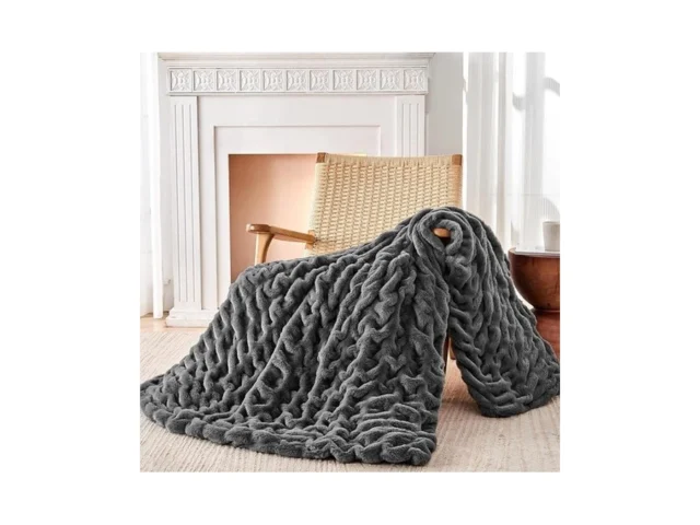 Faux Rabbit Fur Throw Blanket Fuzzy Soft Plush… Code