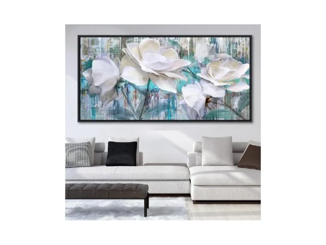Large Flower Pictures Wall Art White Floral Modern… Coupon