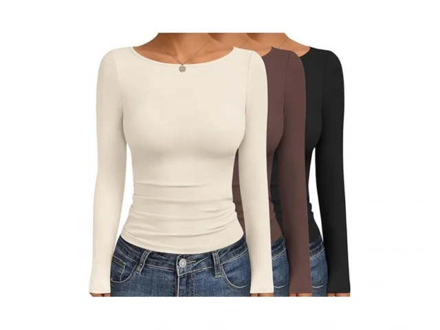 Ekouaer 3 Packs Long Sleeve Shirts For Womens Boat… Code