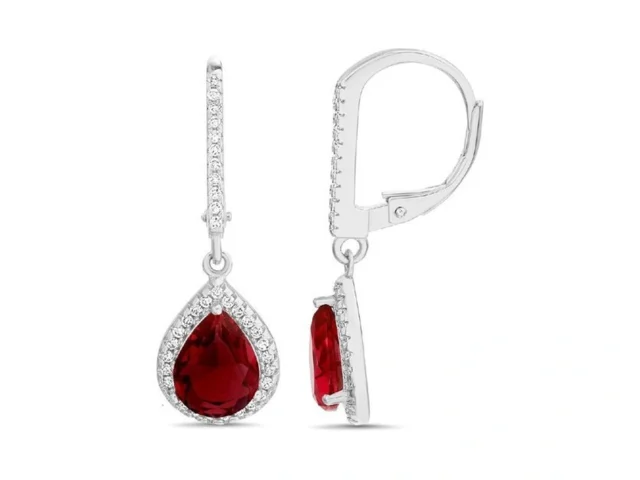 Lesa Michele 2 Cttw Simulated Ruby Cz Teardrop… Coupon