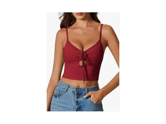 Avidlove Women Sexy Tie Front Crop Top V Neck… Code