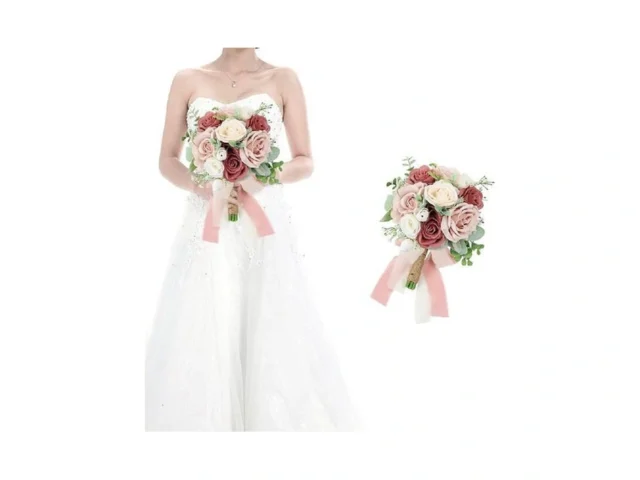 Homenergy Bridesmaid Bouquets For Wedding – 9 Inch… Coupon