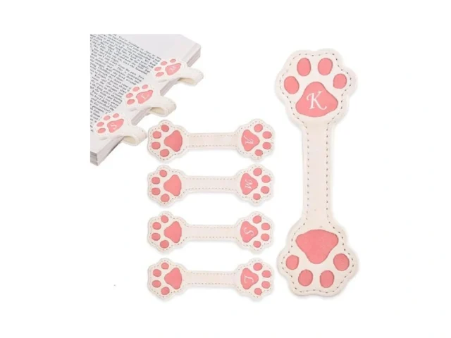 Personalized Magnetic Leather Bookmark – Cat Paw… Code