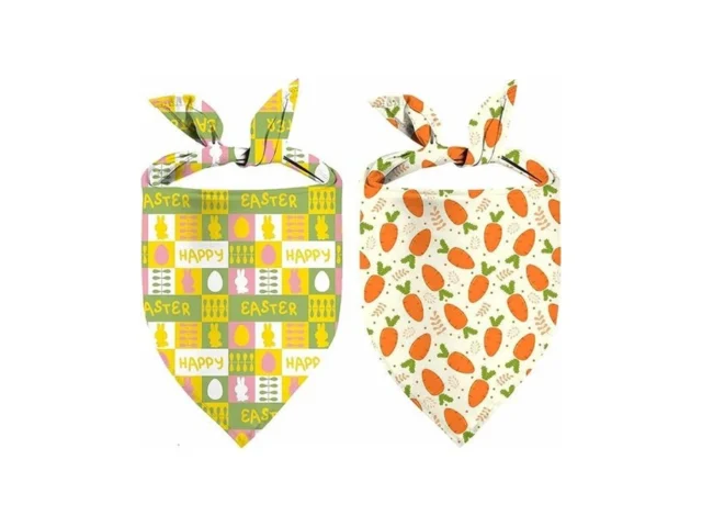 Easter Dog Bandana 2 Pack Adjustable Holiday Party… Code