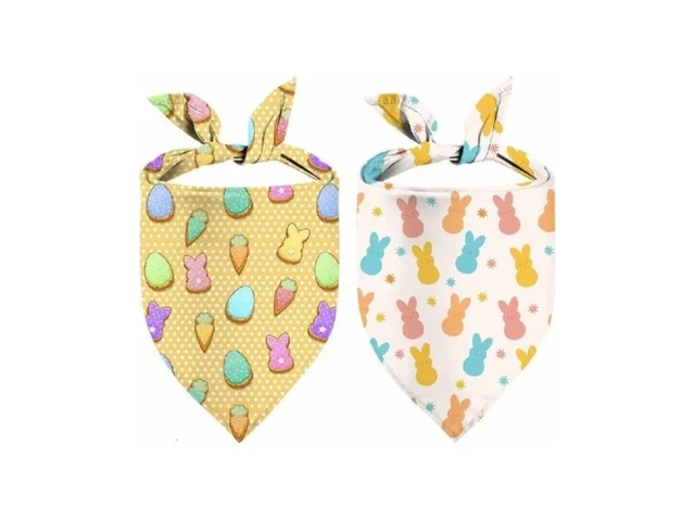 Easter Dog Bandana 2 Pack Adjustable Holiday Party… Code