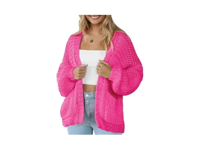 Women S Long Sleeve Chunky Cardigan Open Front… Code