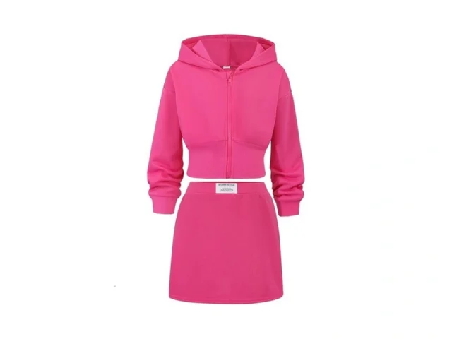 Youruikey Girls Skirt Set Sweatsuit Hoodie Zip… Code