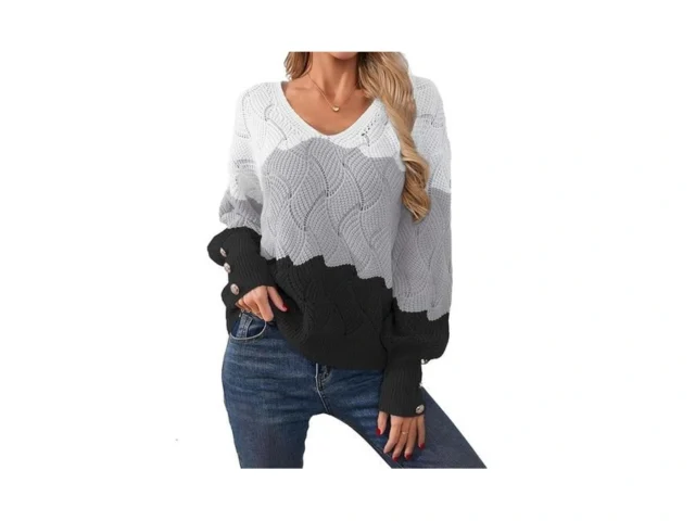 Libsorge Womens Oversized Cute Color Block Button… Code