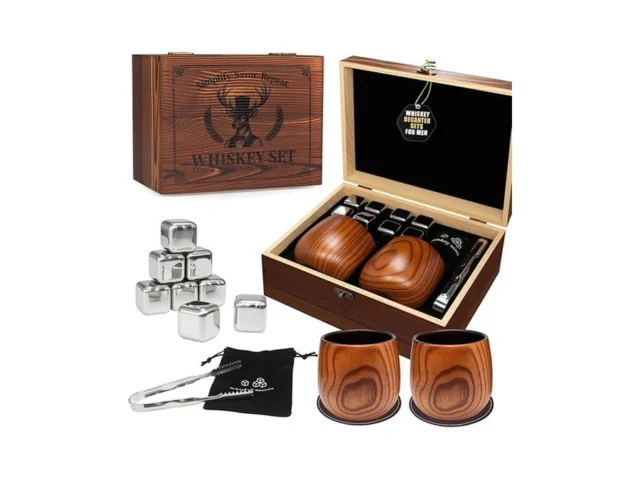 Charred Wooden Drinking Glass – Handcrafted Whiskey…