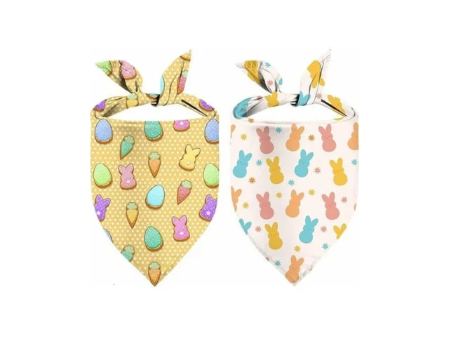Easter Dog Bandana 2 Pack Adjustable Holiday Party… Code