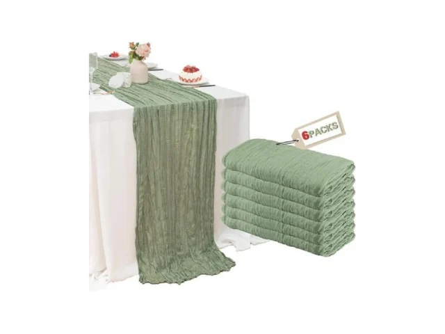 6 Pack Sage Green Cheesecloth Table Runner 120 Inch… Code