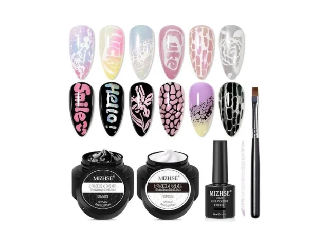 Mizhse White And Black Poke Gel Nail Polish With… Code