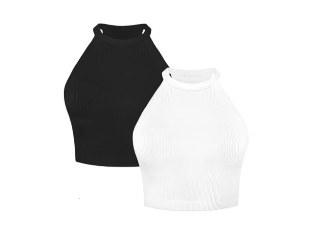 Sunzel Ribbed Tank Tops For Women Halter High Neck… Code