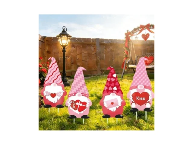 4 Pcs Valentine S Day Gnome Yard Signs Love Heart… Code