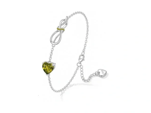 Infinity Heart Birthstone Bracelet For Women 18k… Code