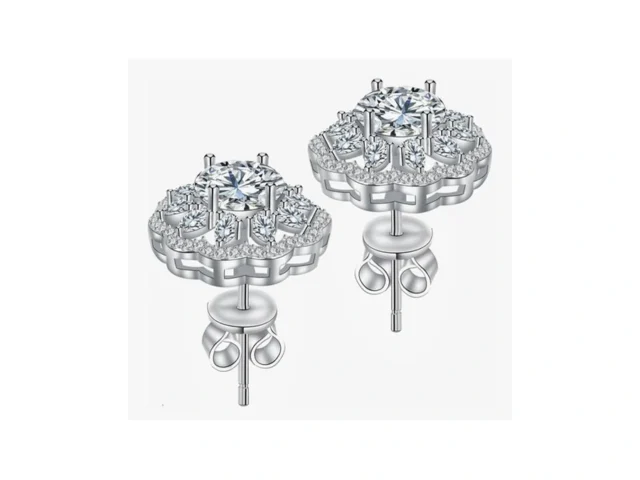 Stud Earrings Moissanite Sunflower S925 Sterling… Coupon