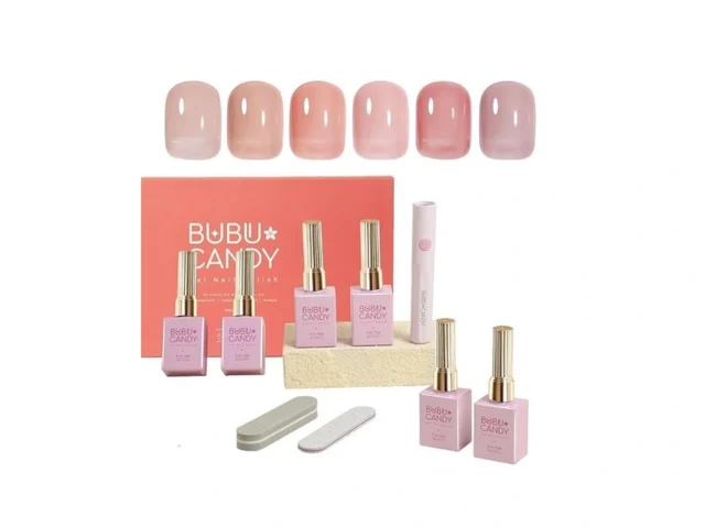 Bubu Candy One Step Gel Nail Polish Kit -6 Colors… Code