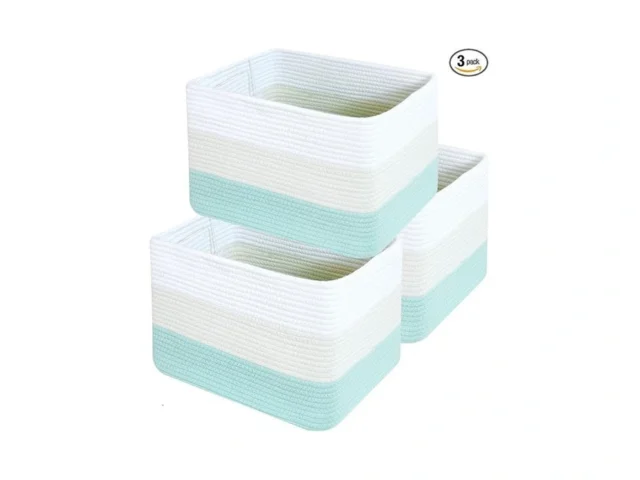 Hopegiver 3 Pack Rainbow Woven Storage Baskets For… Coupon