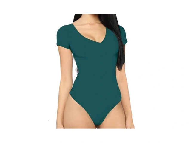 Mangdiup Bodysuit For Women Short Sleeve V-neck… Coupon