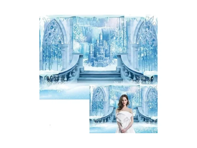 10x6ft Castle Backdrop Winter Wonderland Ice Castle…