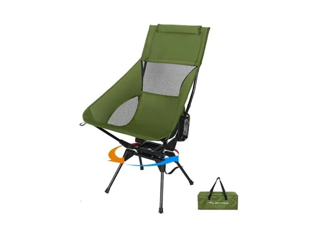 Outtply Swivel Camping Chair High Back Folding… Code
