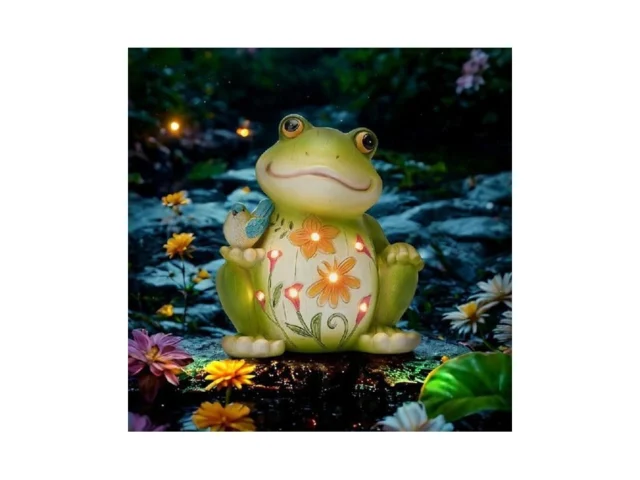 Ziowio Solar Garden Frog Decor Outdoor Statue -… Code