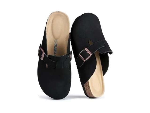 Dumalum Suede Black Clogs For Women Men – Comfort… Code