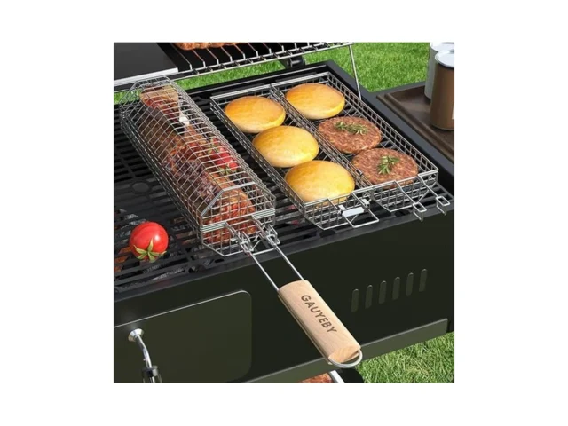 Gauyeby Rolling Grill Basket Grilling Baskets For… Code