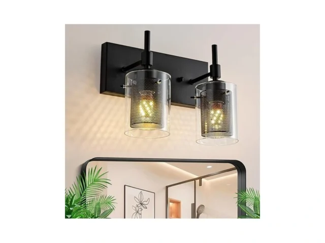 12 Inch Black Bathroom Light Fixture 2-light Modern… Code