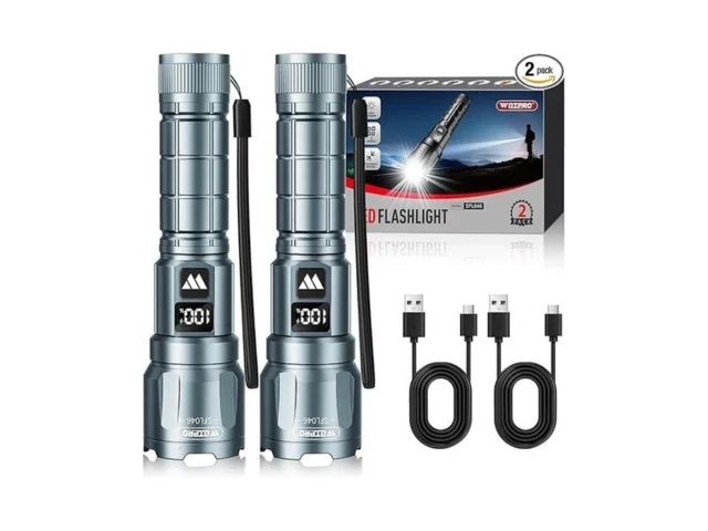 Wdtpro Led Rechargeable Flashlight 2 Pack Super… Code