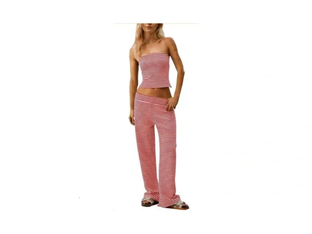 Msbesyor Women Sailor Tube Top Set 2 Piece Outfits… Code