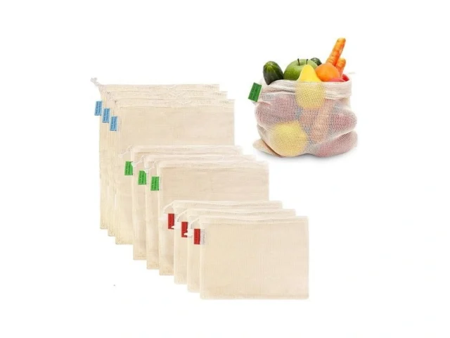 9 Pack Reusable Produce Bags Reusable Washable -… Code