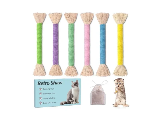 Retro Shaw Kitten Toys 4pcs Cat Chew Ropes With… Code