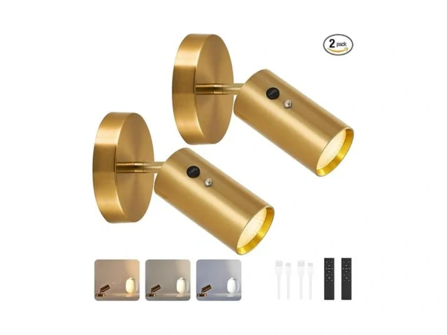 Hojoyri 2 Pack Gold Wireless Led Spotlights Indoor… Code