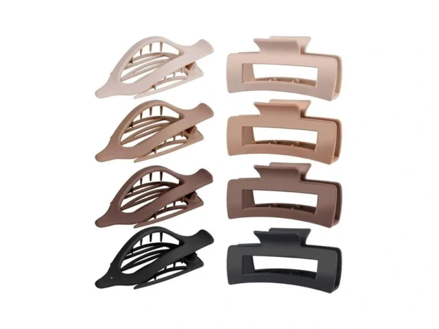 Girloliiar Flat Hair Claw Clips 8 Pack 4 Inch… Code