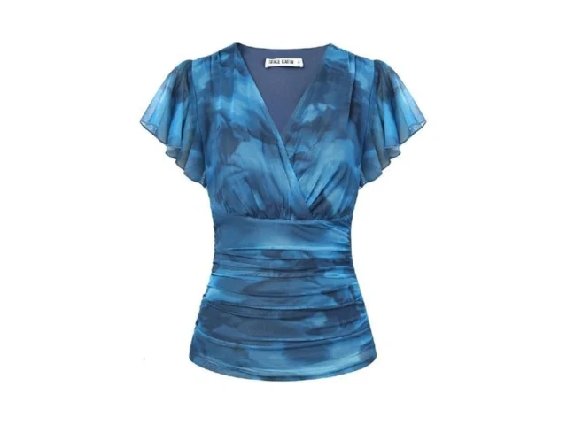 Grace Karin 2026 Womens Mesh Tops Summer Ruffle… Code